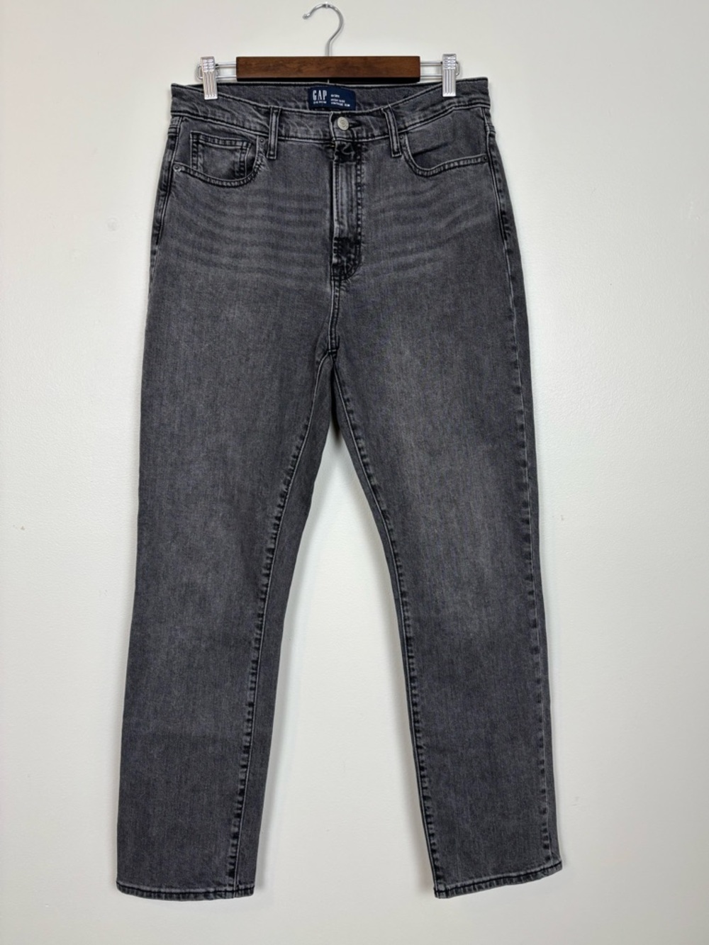 Gap Jeans Womens 30R High Rise Vintage Slim Denim in Charcoal Gray Black